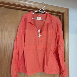 NWT: Lou & Grey Ripstop Zip Jacket, bright pink, XL